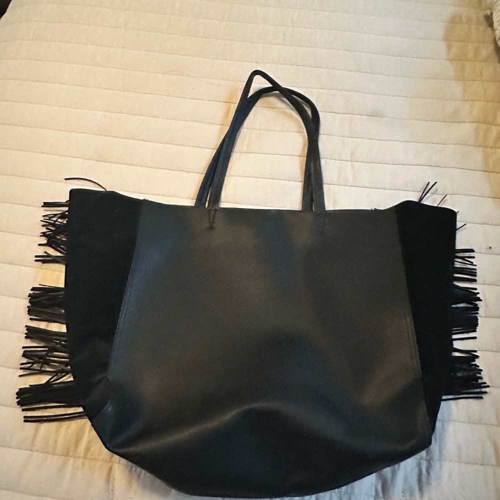Victoria's Secret Black Tote with Fringe Details - Picture 7 of 7